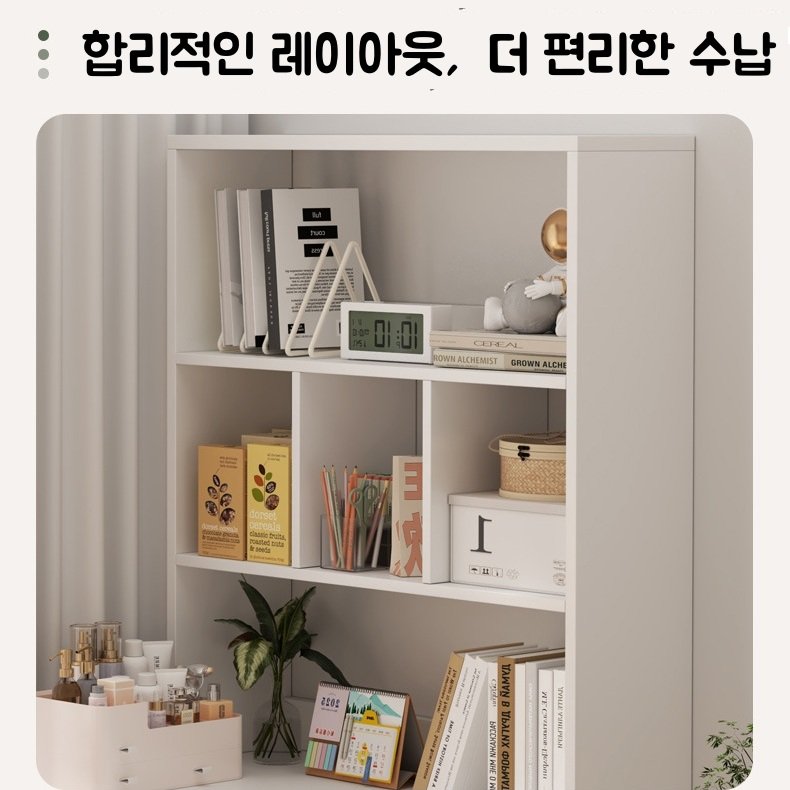 코너책상 ㄱ자 테이블 수납형 컴퓨터 L자 코너형 테이블 코너 다용도 책장세트, 화이트(우회전) 상세 이미지 1
