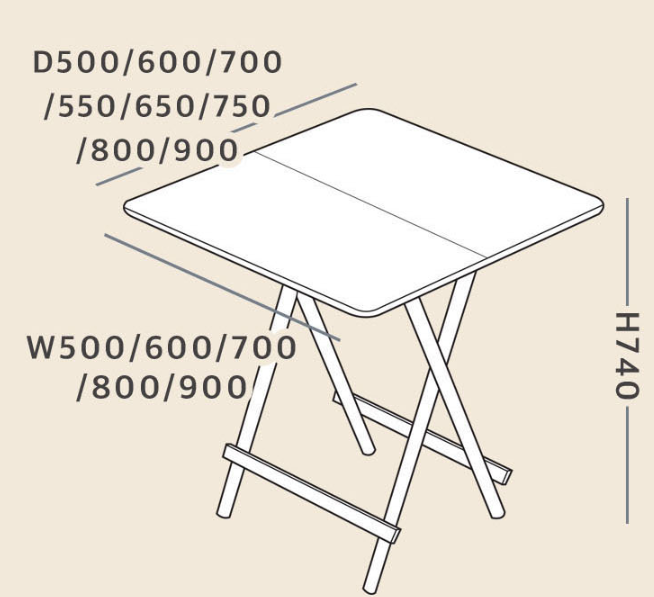 가구느낌 2인 철제 폴딩 홈 테이블 650 x 650 mm, 블랙블랙 상세 이미지 1