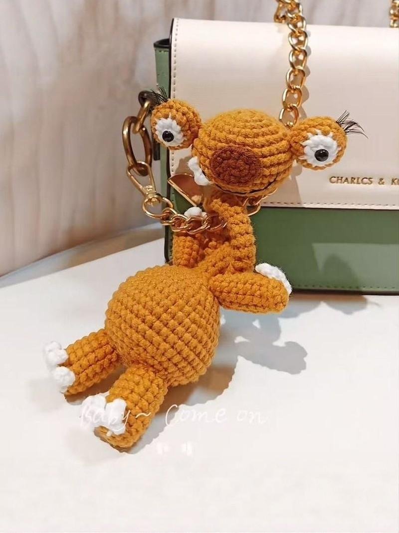 2개세트 DIY 뜨개 재료 목긴 인형 추천 가방 키링 패키지 긴 목걸이 키홀더 선물, 1개, 그레이 2개, 1cm 상세 이미지 2