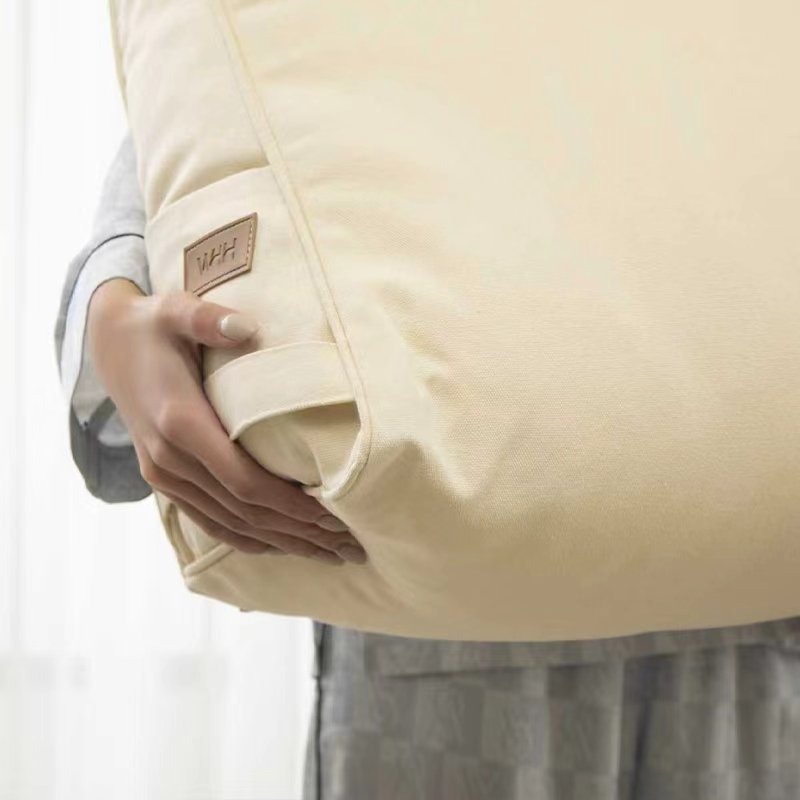 WHH 편안하고 부드러운 캔버스 삼각 등받이 쿠션 손잡이 포함, 미백색할인 상세 이미지 1