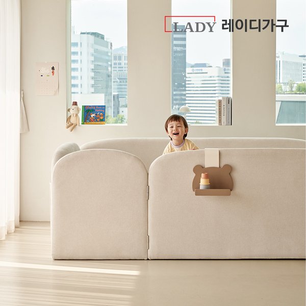 레이디가구 푸딩 기능성 패브릭 도어형 데이베드 SS_딴딴이 14, 바닐라베이지 상세 이미지 2