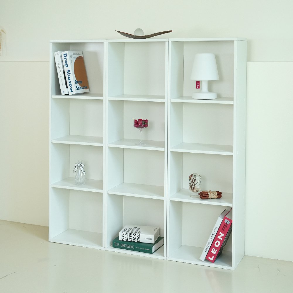 코멧 홈 오픈형 DIY 공간박스 책장, 화이트, 4단 상세 이미지 1