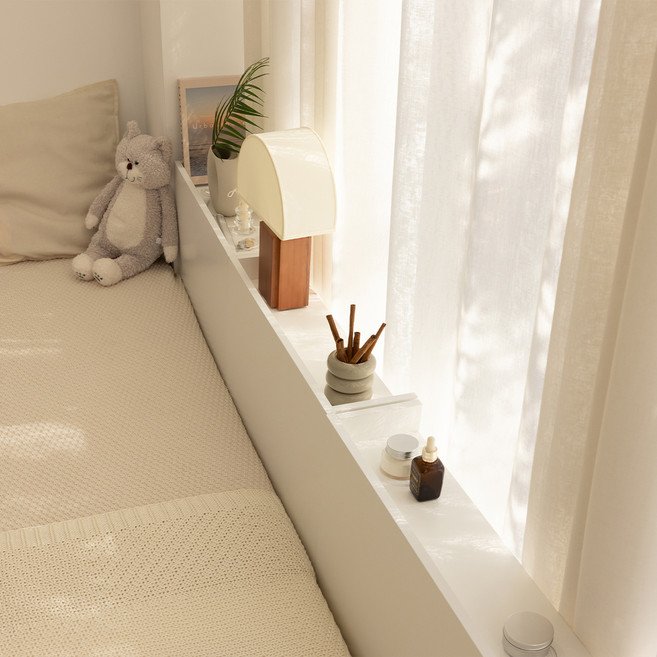 라샘 DIY 침대 틈새 수납장 400 일반형 IH24133, 화이트