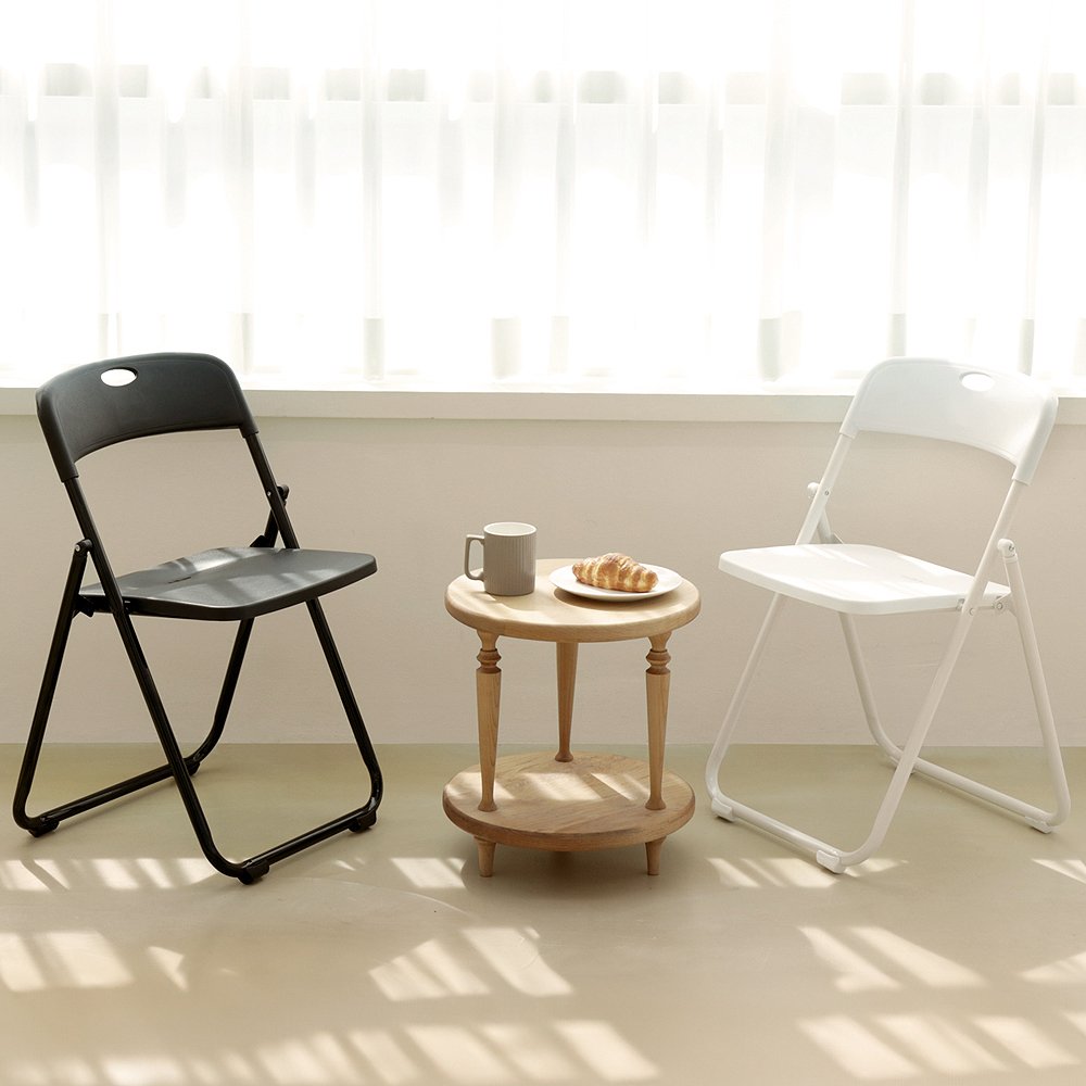 코멧 이지 사각 접이식의자, 화이트, 1개 상세 이미지 2