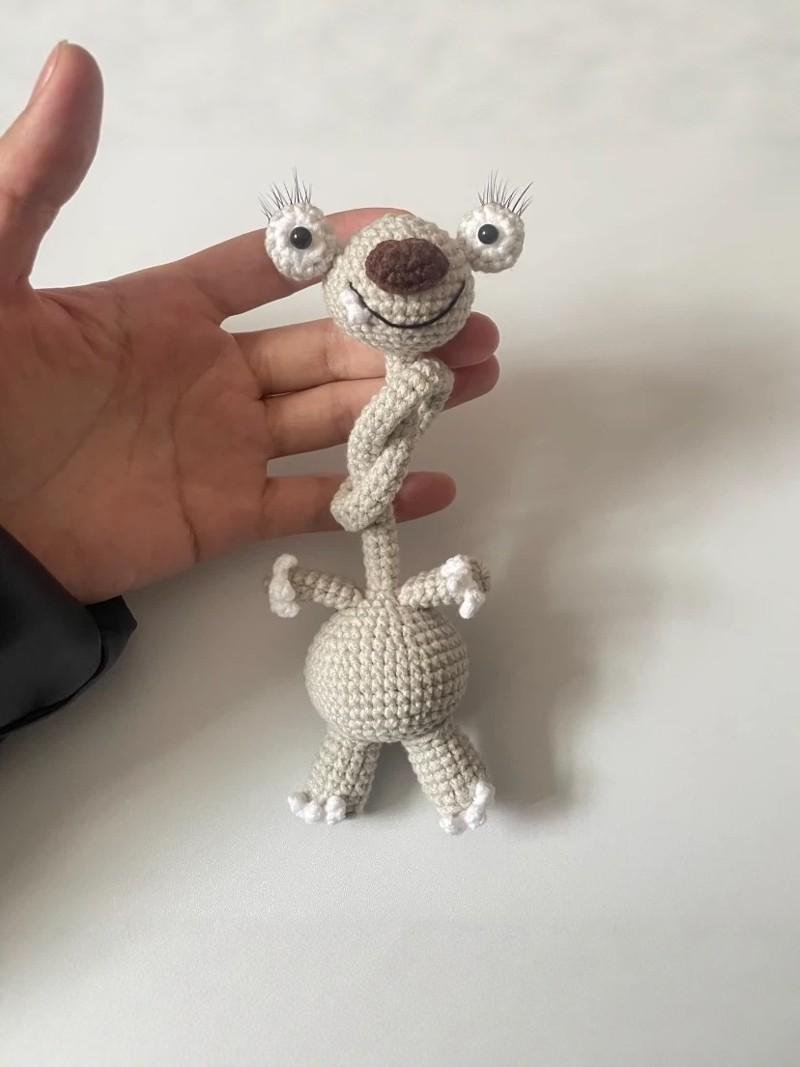 2개세트 DIY 뜨개 재료 목긴 인형 추천 가방 키링 패키지 긴 목걸이 키홀더 선물, 1개, 그레이 2개, 1cm 상세 이미지 2