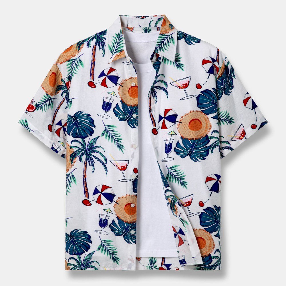 모니즈 M(95)~4XL(130) 빅사이즈 에메랄드 바캉스 하와이안 반팔 셔츠 남방 SHT40 상세 이미지 1