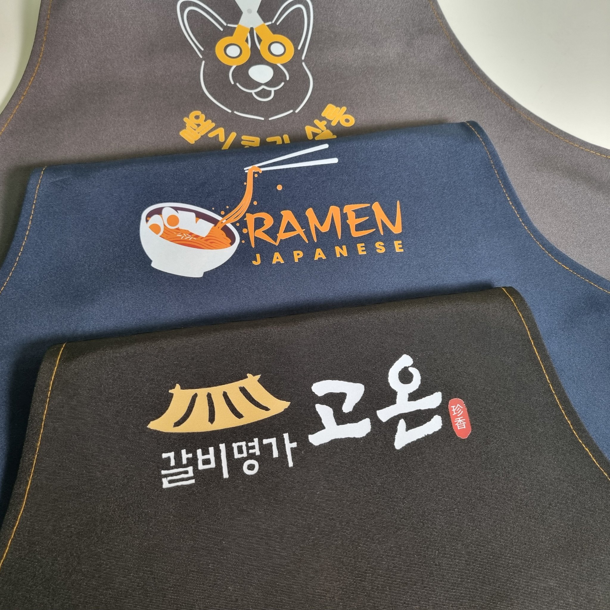 카페 바리스타 미용실 방수 식당 인쇄 단체 앞치마 인쇄 주문 제작, 1개, H형브라운 상세 이미지 2