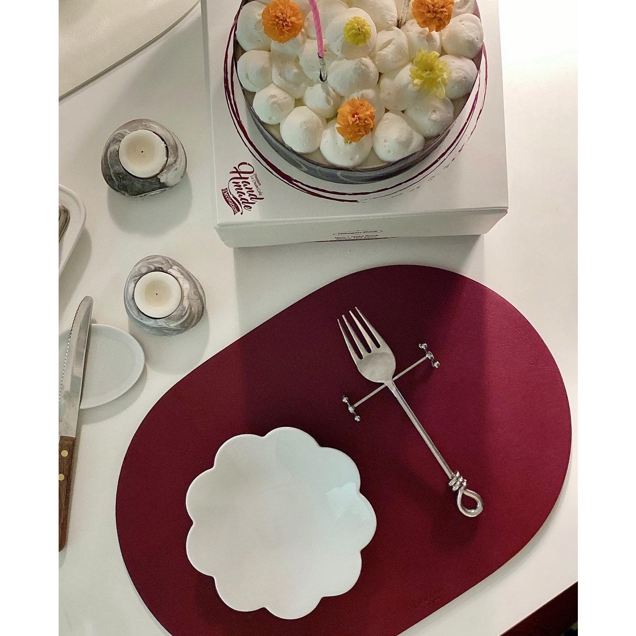 르엔미 양면 방수 타원 가죽트레이 (라지), 가로37.5cm/세로27.5cm/두께4mm, 타원(대)블랙/뒤 진그레이, 1개 상세 이미지 2