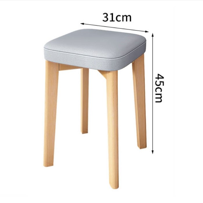 스피드박스 패브릭 원목 사각 스툴 의자 그레이 31*45cm, 1개할인 상세 이미지 2