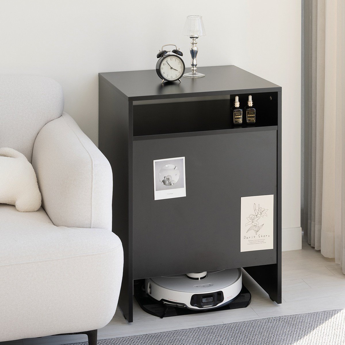 DIY 블랙 로봇청소기장 로보락 로봇청소기 수납장 보관함 IH26001, (DIY) 수납장_2600 상세 이미지 1