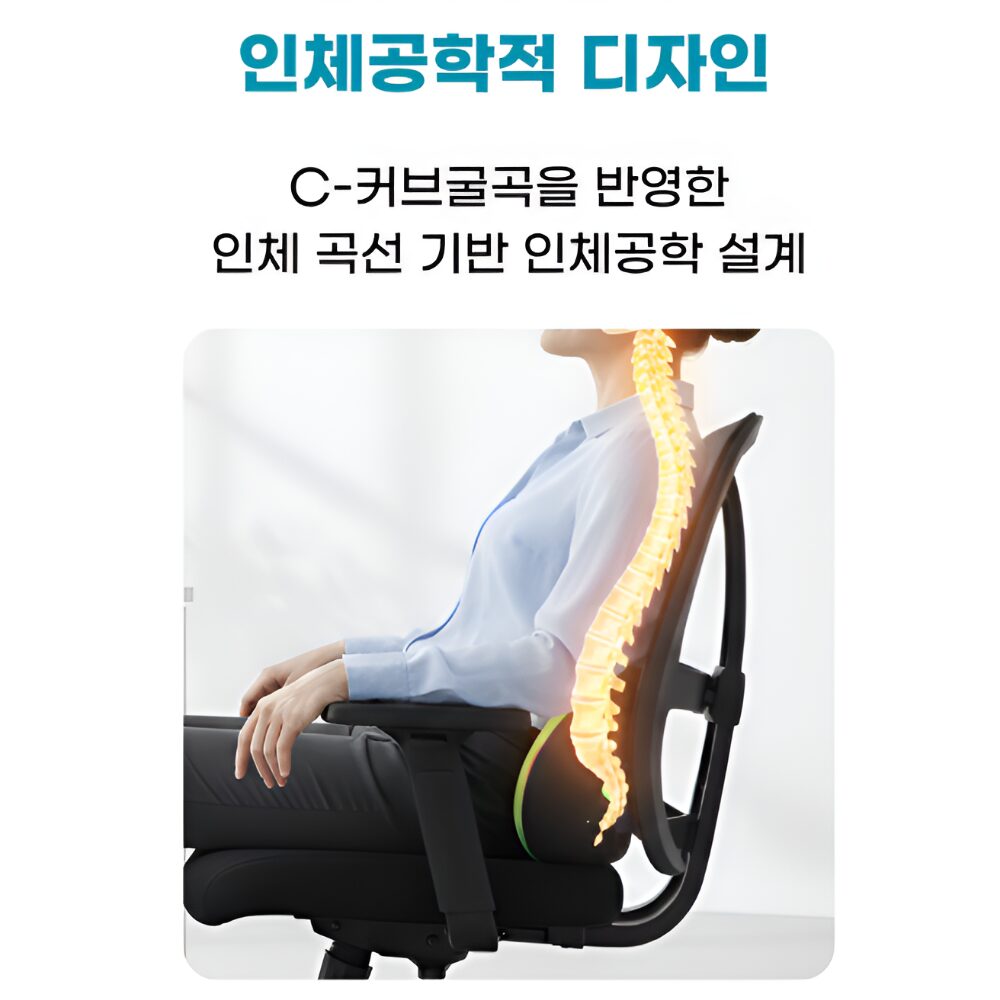 라인오브 메모리폼 허리 등받이 쿠션, 블랙(black)할인 상세 이미지 2